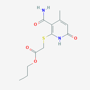 propyl {[3-(aminocarbonyl)-4-methyl-6-oxo-1,6-dihydro-2-pyridinyl]thio}acetate