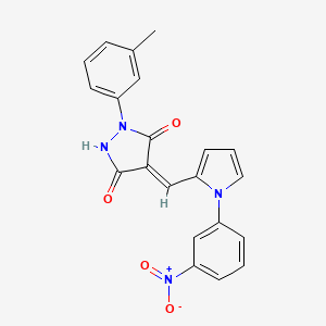 1-(3-methylphenyl)-4-{[1-(3-nitrophenyl)-1H-pyrrol-2-yl]methylene}-3,5-pyrazolidinedione