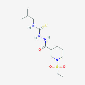 molecular formula C13H26N4O3S2 B4744432 2-{[1-(ethylsulfonyl)-3-piperidinyl]carbonyl}-N-isobutylhydrazinecarbothioamide 