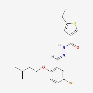 molecular formula C19H23BrN2O2S B4744443 N'-[5-bromo-2-(3-methylbutoxy)benzylidene]-5-ethyl-3-thiophenecarbohydrazide 