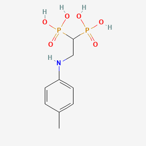 molecular formula C9H15NO6P2 B4744448 {2-[(4-methylphenyl)amino]-1,1-ethanediyl}bis(phosphonic acid) 