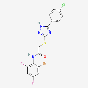 N-(2-bromo-4,6-difluorophenyl)-2-{[5-(4-chlorophenyl)-4H-1,2,4-triazol-3-yl]thio}acetamide