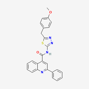 molecular formula C26H20N4O2S B4744462 N-[5-(4-methoxybenzyl)-1,3,4-thiadiazol-2-yl]-2-phenyl-4-quinolinecarboxamide 