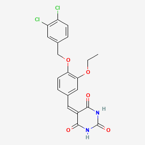 5-{4-[(3,4-dichlorobenzyl)oxy]-3-ethoxybenzylidene}-2,4,6(1H,3H,5H)-pyrimidinetrione