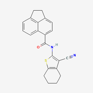 molecular formula C22H18N2OS B4744595 N-(3-cyano-4,5,6,7-tetrahydro-1-benzothien-2-yl)-1,2-dihydro-5-acenaphthylenecarboxamide 