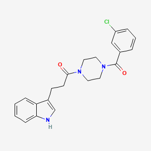 3-{3-[4-(3-chlorobenzoyl)-1-piperazinyl]-3-oxopropyl}-1H-indole