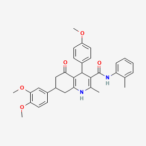 7-(3,4-dimethoxyphenyl)-4-(4-methoxyphenyl)-2-methyl-N-(2-methylphenyl)-5-oxo-1,4,5,6,7,8-hexahydro-3-quinolinecarboxamide