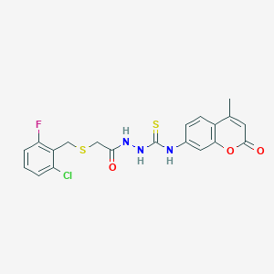 2-{[(2-chloro-6-fluorobenzyl)thio]acetyl}-N-(4-methyl-2-oxo-2H-chromen-7-yl)hydrazinecarbothioamide