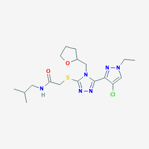 2-{[5-(4-chloro-1-ethyl-1H-pyrazol-3-yl)-4-(tetrahydro-2-furanylmethyl)-4H-1,2,4-triazol-3-yl]thio}-N-isobutylacetamide