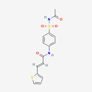 molecular formula C15H14N2O4S2 B4745169 N-{4-[(acetylamino)sulfonyl]phenyl}-3-(2-thienyl)acrylamide 