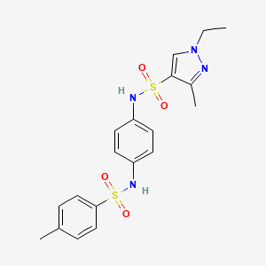 1-ethyl-3-methyl-N-(4-{[(4-methylphenyl)sulfonyl]amino}phenyl)-1H-pyrazole-4-sulfonamide