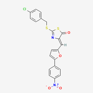 molecular formula C21H13ClN2O4S2 B4745215 2-[(4-chlorobenzyl)thio]-4-{[5-(4-nitrophenyl)-2-furyl]methylene}-1,3-thiazol-5(4H)-one 