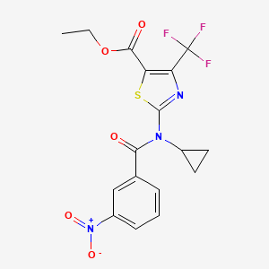 molecular formula C17H14F3N3O5S B4745247 ethyl 2-[cyclopropyl(3-nitrobenzoyl)amino]-4-(trifluoromethyl)-1,3-thiazole-5-carboxylate 