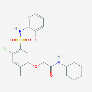 2-(4-chloro-5-{[(2-fluorophenyl)amino]sulfonyl}-2-methylphenoxy)-N-cyclohexylacetamide