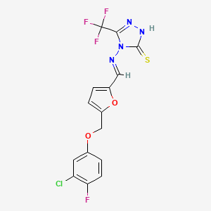 4-[({5-[(3-chloro-4-fluorophenoxy)methyl]-2-furyl}methylene)amino]-5-(trifluoromethyl)-4H-1,2,4-triazole-3-thiol