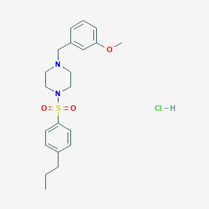 molecular formula C21H29ClN2O3S B4745298 1-(3-methoxybenzyl)-4-[(4-propylphenyl)sulfonyl]piperazine hydrochloride 