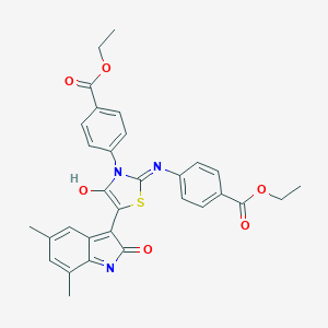 molecular formula C31H27N3O6S B474530 Ethyl [(4-chlorophenyl)imino]-5-(3-hydroxybenzylidene)-3-methyl-1,3-thiazolidin-4-one 