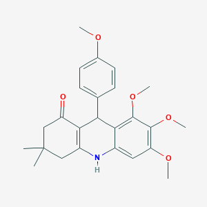 molecular formula C25H29NO5 B4745310 6,7,8-trimethoxy-9-(4-methoxyphenyl)-3,3-dimethyl-3,4,9,10-tetrahydro-1(2H)-acridinone 