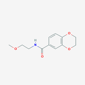 molecular formula C12H15NO4 B4745318 N-(2-methoxyethyl)-2,3-dihydro-1,4-benzodioxine-6-carboxamide 