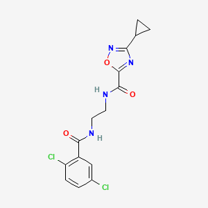 3-cyclopropyl-N-{2-[(2,5-dichlorobenzoyl)amino]ethyl}-1,2,4-oxadiazole-5-carboxamide