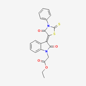 ethyl [2-oxo-3-(4-oxo-3-phenyl-2-thioxo-1,3-thiazolidin-5-ylidene)-2,3-dihydro-1H-indol-1-yl]acetate