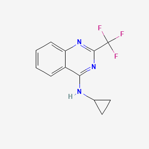 molecular formula C12H10F3N3 B4745360 N-cyclopropyl-2-(trifluoromethyl)-4-quinazolinamine 