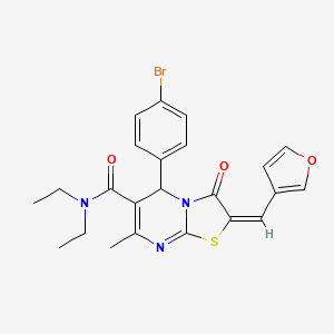 molecular formula C23H22BrN3O3S B4745392 5-(4-bromophenyl)-N,N-diethyl-2-(3-furylmethylene)-7-methyl-3-oxo-2,3-dihydro-5H-[1,3]thiazolo[3,2-a]pyrimidine-6-carboxamide 