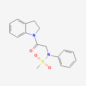 molecular formula C17H18N2O3S B4745404 N-[2-(2,3-dihydro-1H-indol-1-yl)-2-oxoethyl]-N-phenylmethanesulfonamide 