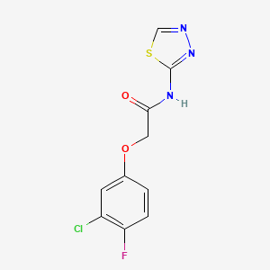 molecular formula C10H7ClFN3O2S B4745406 2-(3-chloro-4-fluorophenoxy)-N-1,3,4-thiadiazol-2-ylacetamide 