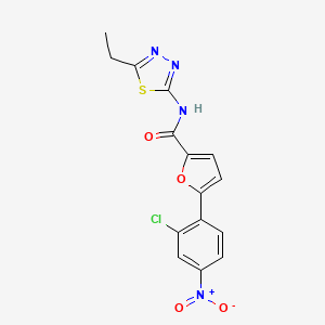 molecular formula C15H11ClN4O4S B4745424 5-(2-chloro-4-nitrophenyl)-N-(5-ethyl-1,3,4-thiadiazol-2-yl)-2-furamide 