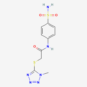 molecular formula C10H12N6O3S2 B4745434 N-[4-(aminosulfonyl)phenyl]-2-[(1-methyl-1H-tetrazol-5-yl)thio]acetamide 