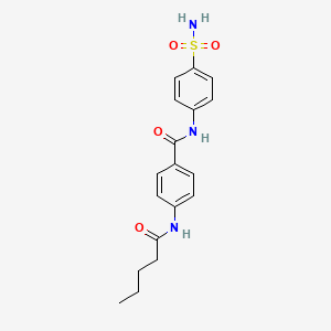 molecular formula C18H21N3O4S B4745436 N-[4-(aminosulfonyl)phenyl]-4-(pentanoylamino)benzamide 