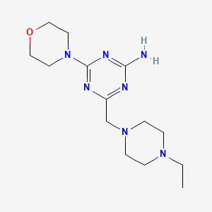 molecular formula C14H25N7O B4745453 4-[(4-ethyl-1-piperazinyl)methyl]-6-(4-morpholinyl)-1,3,5-triazin-2-amine 