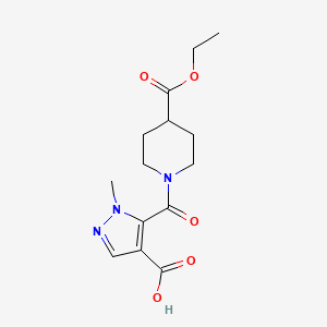 5-{[4-(ethoxycarbonyl)-1-piperidinyl]carbonyl}-1-methyl-1H-pyrazole-4-carboxylic acid