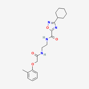 3-cyclohexyl-N-(2-{[(2-methylphenoxy)acetyl]amino}ethyl)-1,2,4-oxadiazole-5-carboxamide