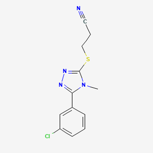 3-{[5-(3-chlorophenyl)-4-methyl-4H-1,2,4-triazol-3-yl]thio}propanenitrile