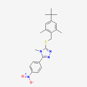 molecular formula C22H26N4O2S B4745522 3-[(4-tert-butyl-2,6-dimethylbenzyl)thio]-4-methyl-5-(4-nitrophenyl)-4H-1,2,4-triazole 