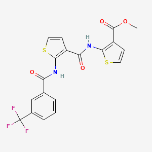 molecular formula C19H13F3N2O4S2 B4745531 methyl 2-{[(2-{[3-(trifluoromethyl)benzoyl]amino}-3-thienyl)carbonyl]amino}-3-thiophenecarboxylate 