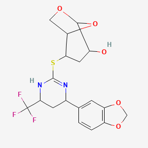 2-{[6-(1,3-benzodioxol-5-yl)-4-(trifluoromethyl)-1,4,5,6-tetrahydro-2-pyrimidinyl]thio}-6,8-dioxabicyclo[3.2.1]octan-4-ol