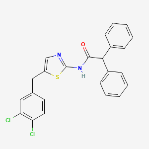 molecular formula C24H18Cl2N2OS B4745549 N-[5-(3,4-dichlorobenzyl)-1,3-thiazol-2-yl]-2,2-diphenylacetamide 