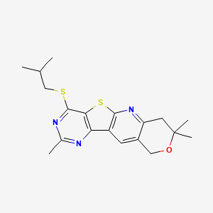 molecular formula C19H23N3OS2 B4745584 4-(isobutylthio)-2,8,8-trimethyl-7,10-dihydro-8H-pyrano[3'',4'':5',6']pyrido[3',2':4,5]thieno[3,2-d]pyrimidine 