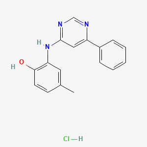 molecular formula C17H16ClN3O B4745592 4-methyl-2-[(6-phenylpyrimidin-4-yl)amino]phenol hydrochloride 