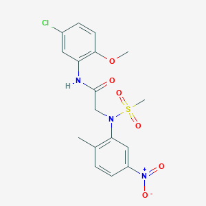 molecular formula C17H18ClN3O6S B4745600 N~1~-(5-chloro-2-methoxyphenyl)-N~2~-(2-methyl-5-nitrophenyl)-N~2~-(methylsulfonyl)glycinamide 