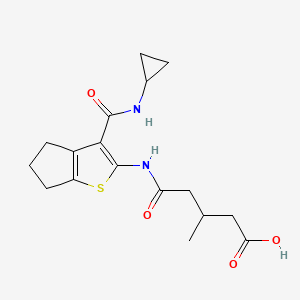 molecular formula C17H22N2O4S B4745605 5-({3-[(cyclopropylamino)carbonyl]-5,6-dihydro-4H-cyclopenta[b]thien-2-yl}amino)-3-methyl-5-oxopentanoic acid 