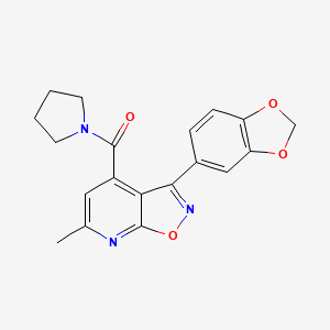 molecular formula C19H17N3O4 B4745612 3-(1,3-benzodioxol-5-yl)-6-methyl-4-(1-pyrrolidinylcarbonyl)isoxazolo[5,4-b]pyridine 