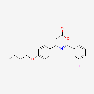 molecular formula C20H18INO3 B4745616 4-(4-butoxyphenyl)-2-(3-iodophenyl)-6H-1,3-oxazin-6-one 