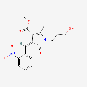 molecular formula C18H20N2O6 B4745626 methyl 1-(3-methoxypropyl)-2-methyl-4-(2-nitrobenzylidene)-5-oxo-4,5-dihydro-1H-pyrrole-3-carboxylate 