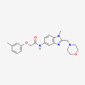 molecular formula C22H26N4O3 B4745646 N-[1-methyl-2-(4-morpholinylmethyl)-1H-benzimidazol-5-yl]-2-(3-methylphenoxy)acetamide 