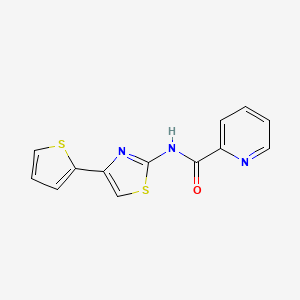 molecular formula C13H9N3OS2 B4745668 N-[4-(2-thienyl)-1,3-thiazol-2-yl]-2-pyridinecarboxamide 