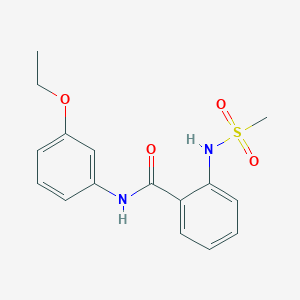 molecular formula C16H18N2O4S B4745669 N-(3-ethoxyphenyl)-2-[(methylsulfonyl)amino]benzamide 